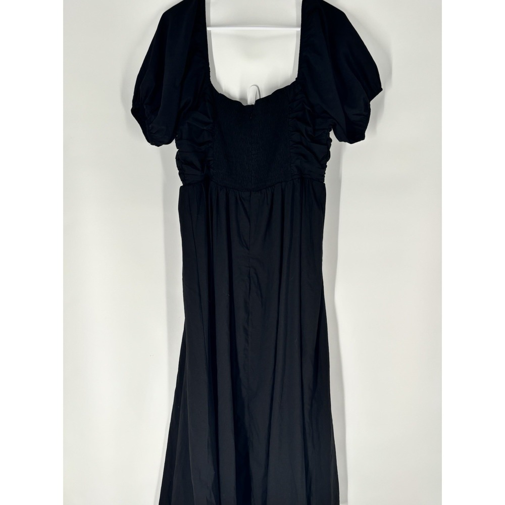 Petal & Pup Puff Sleeve Midi Dress XL Black Romantic Classic Feminine Milkmaid - Picture 9 of 14